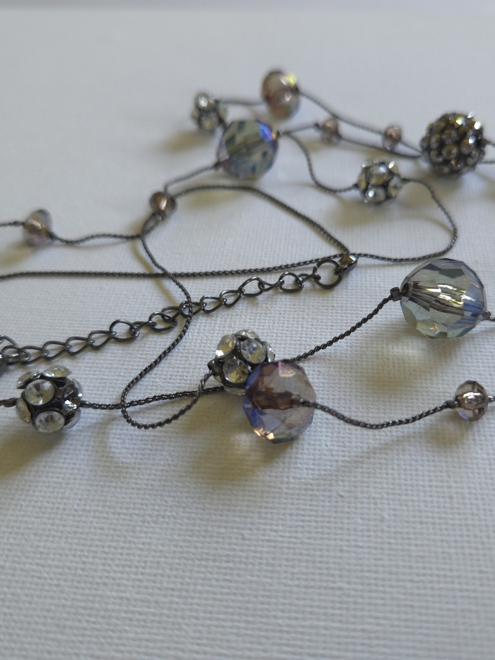 Iridescent Aurora Borealis Crystal Disco Ball Statement Necklace - Picture 6 of 7
